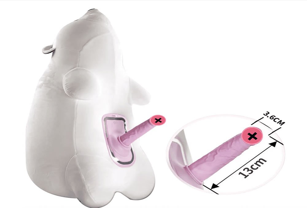 Calienta tu soledad quieres un peluche de oso polar con un pene vibrador retractil calentando y vibrante verdad